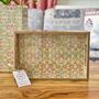 Luxury Wood Serving Tray, Indian Printed Serveware, thumbnail 1 of 12