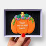 Personalised Floral Pumpkin Autumn Letterbox Iced Cookie, thumbnail 1 of 11
