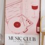 Music Club Print Gift For Music Lovers, thumbnail 2 of 7