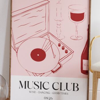 Music Club Print Gift For Music Lovers, 2 of 7
