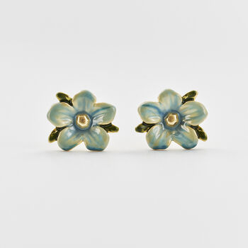 Gold Forget Me Not Flora Stud Earrings, 2 of 7