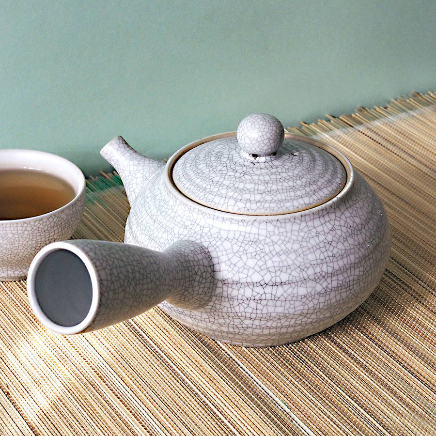 White Ru Ceramic Side Handle Teapot 700ml By The Exotic Teapot