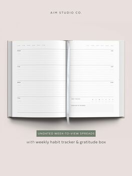 Personalised Hardback Diary, Week View Undated Planner, 9 of 11