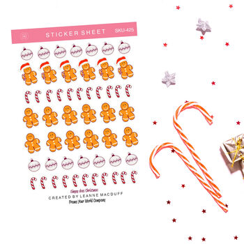 Gingerbread Man Christmas Sticker Sheets, 2 of 2