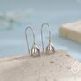 Snowdrop Flower Drop Earrings In Sterling Silver, thumbnail 2 of 9