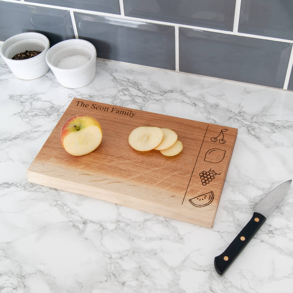 Personalised Fruit Design Oak Chopping/Serving Board By Urban Twist ...