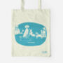 #Ilovedogs Recycled Fabric Tote Bag In Aqua, thumbnail 4 of 7