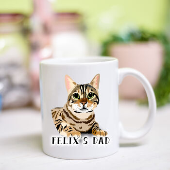 Cat Illustrated Personalised Mug Cat Lover Gift, 2 of 6