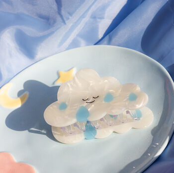 Shiny Cloud Claw Hair Clip With Rain Drops, 4 of 4