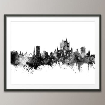Lincoln Skyline Cityscape Art Print, 3 of 8