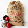 Personalised Burlap Christmas Sack In S, M, L Or Xl, thumbnail 2 of 4