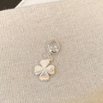 Sterling Silver Four Leaf Clover Charm, 3 of 6