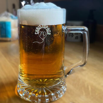 Personalised 70th Birthday Gift Balloon Stein Glass, 2 of 5