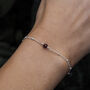 January Birthstone Garnet Sterling Silver Bracelet, thumbnail 1 of 4