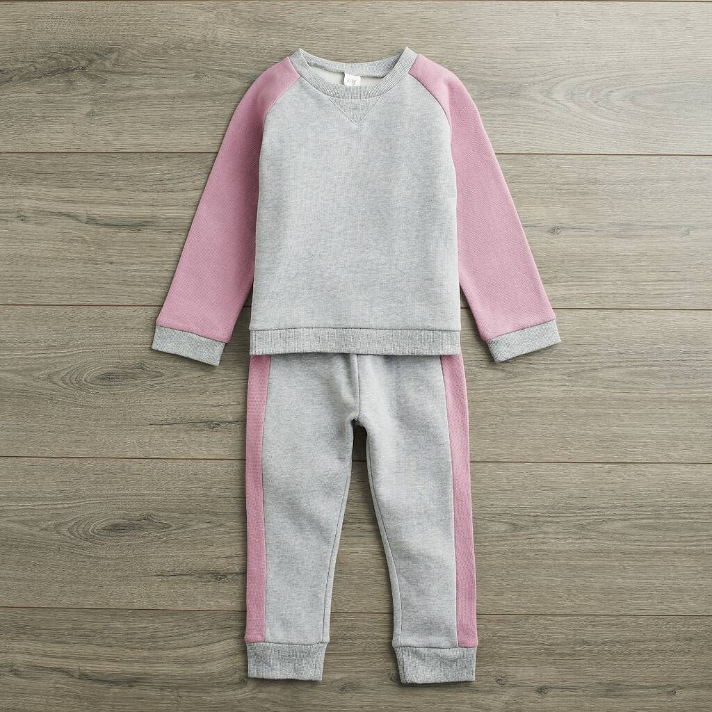 pink grey tracksuit