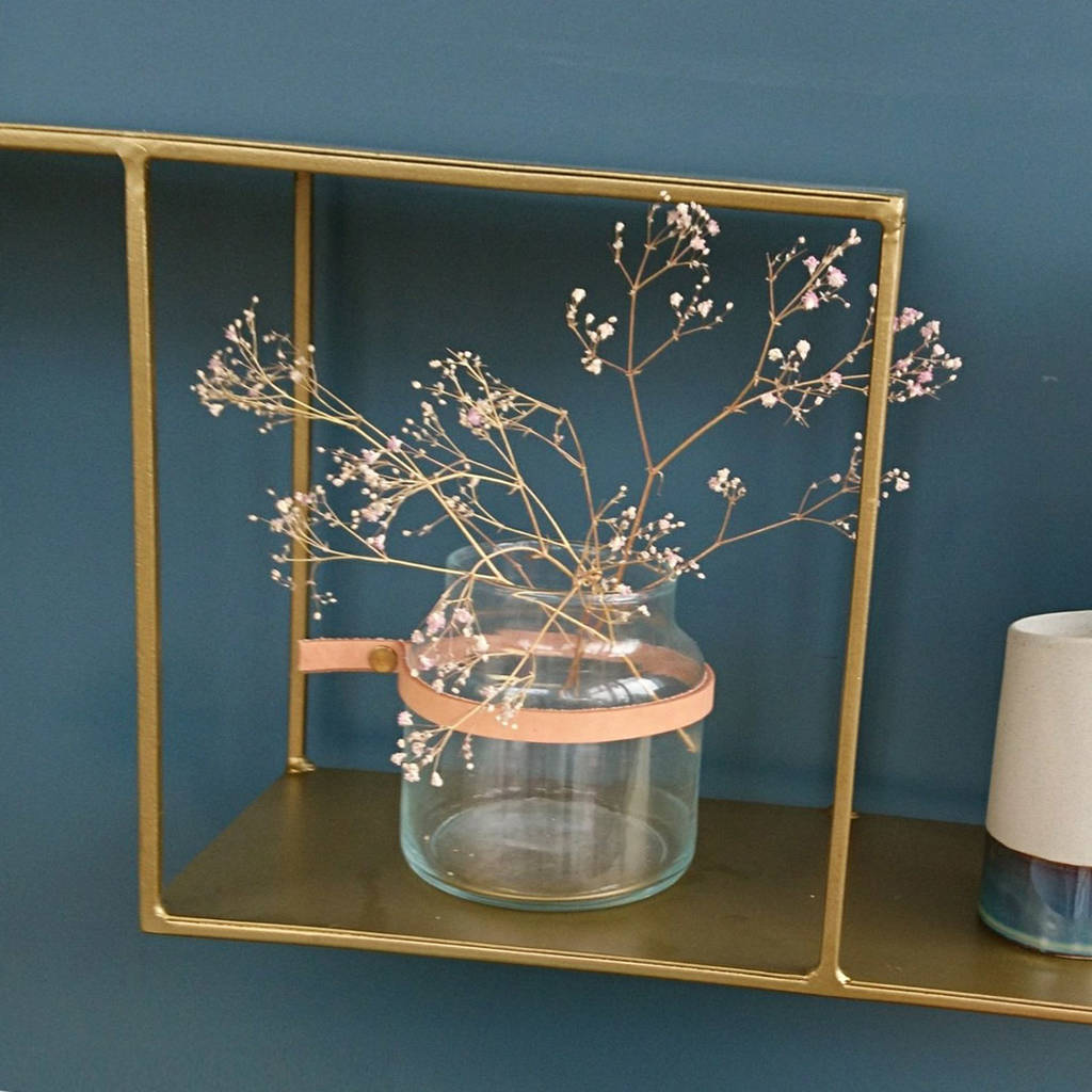 glass vase with leather strap by posh totty designs interiors