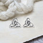 Sterling Silver Celtic Triquetra Stud Earrings, thumbnail 1 of 3
