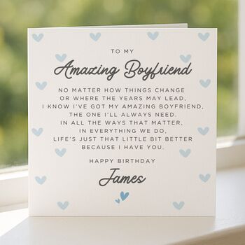 Personalised Special Verse Birthday Card For Boyfriend, 5 of 8