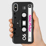 Personalised Mixtape Cassette Phone Case Black, thumbnail 1 of 3