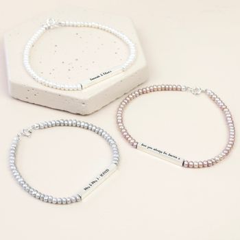 Handmade Pearl And Sterling Silver Bar Bracelet, 6 of 7