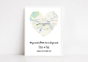 Engagement Location Print | Personalised Engagement Gift, 3 of 6