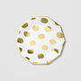White And Gold Brushstroke Large Party Plates X 10, thumbnail 1 of 2
