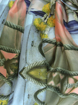 Thai Sea Printed Silk Scarf, 6 of 6