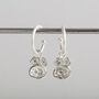 White Topaz And Recycled Silver Hoops April Birthday, thumbnail 1 of 6