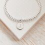 Sterling Silver Ball Slider Bracelet With Personalised Initial Disc Charm, thumbnail 2 of 8