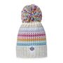 Candy Stripe Nordic Knit Reflective Super Bobble Hat, thumbnail 2 of 3