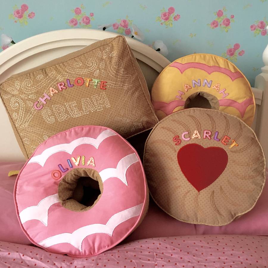 personalised biscuit cushion party ring lemon by pink pineapple home ...