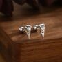 Sterling Silver Bird Skull Screw Back Earrings, thumbnail 1 of 12