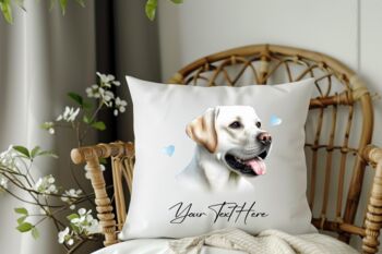 Personalised White Labrador Hearts Cushion Cover Gift, 2 of 2