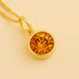 Personalised Gold Plated Sterling Silver November Citrine Birthstone Necklace, thumbnail 1 of 8