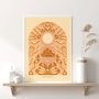 Morning Manifest, Bohemian Floral Celestial Yoga Meditation Art Print, thumbnail 1 of 3