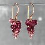 Pink Tourmaline And Rose Gold Vermeil Grape Earrings, thumbnail 2 of 4