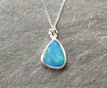 Australian Opal Doublet Necklace In Sterling Silver, 4 of 4