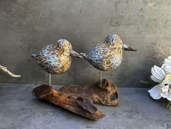 Colourful Hand Carved Wooden Birds On Teak Root Stand, 4 of 12