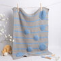 Baby Dinosaur Striped Blanket Easy Knitting Kit, thumbnail 1 of 10