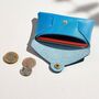 Personalised Sky Blue Leather Card + Coin Purse, thumbnail 2 of 5