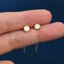 Fire Opal Dot Threader Earrings In Sterling Silver, thumbnail 6 of 11