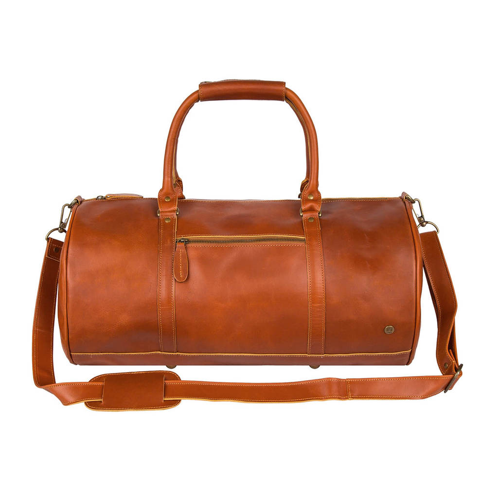 Personalised Buffalo Leather Classic Duffle In Tan By MAHI Leather