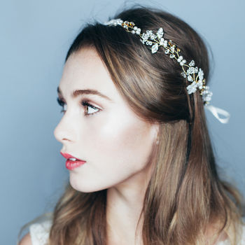 Crystal And Pearl Wedding Hair Vine 'Blossom', 2 of 3