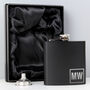 Personalised Initials Black Stainless Steel Hip Flask, thumbnail 5 of 5