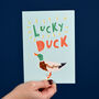 Lucky Duck Good Luck Or Congrats Card, thumbnail 1 of 2