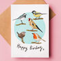 Happy Birday Birds Birthday Card, thumbnail 1 of 2