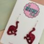 Pink Brontosaurus Dinosaur Glitter Resin Earrings / Gift For Dino Lover / Colourful Animal Jewellery / Fun Accessories, thumbnail 4 of 5