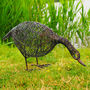 Handcrafted Wire Anka Drinking Duck Garden Ornament, thumbnail 4 of 5