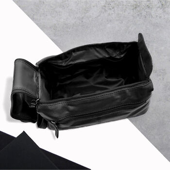 Personalised Special Date Men's Large Leather Wash Bag, 5 of 8