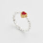 Gold Love Heart Pearl Ring, thumbnail 1 of 8